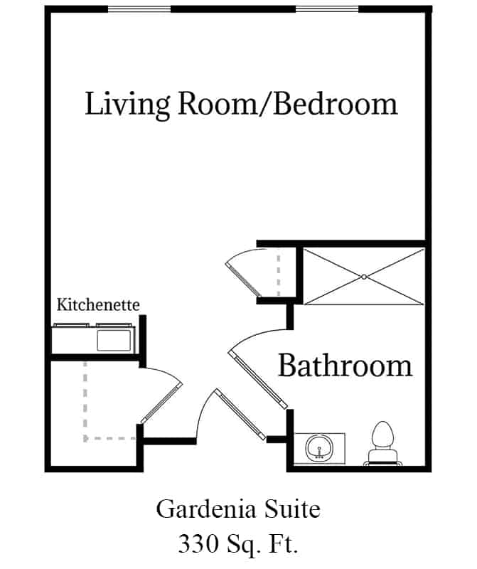 The layout of our Gardenia Suite