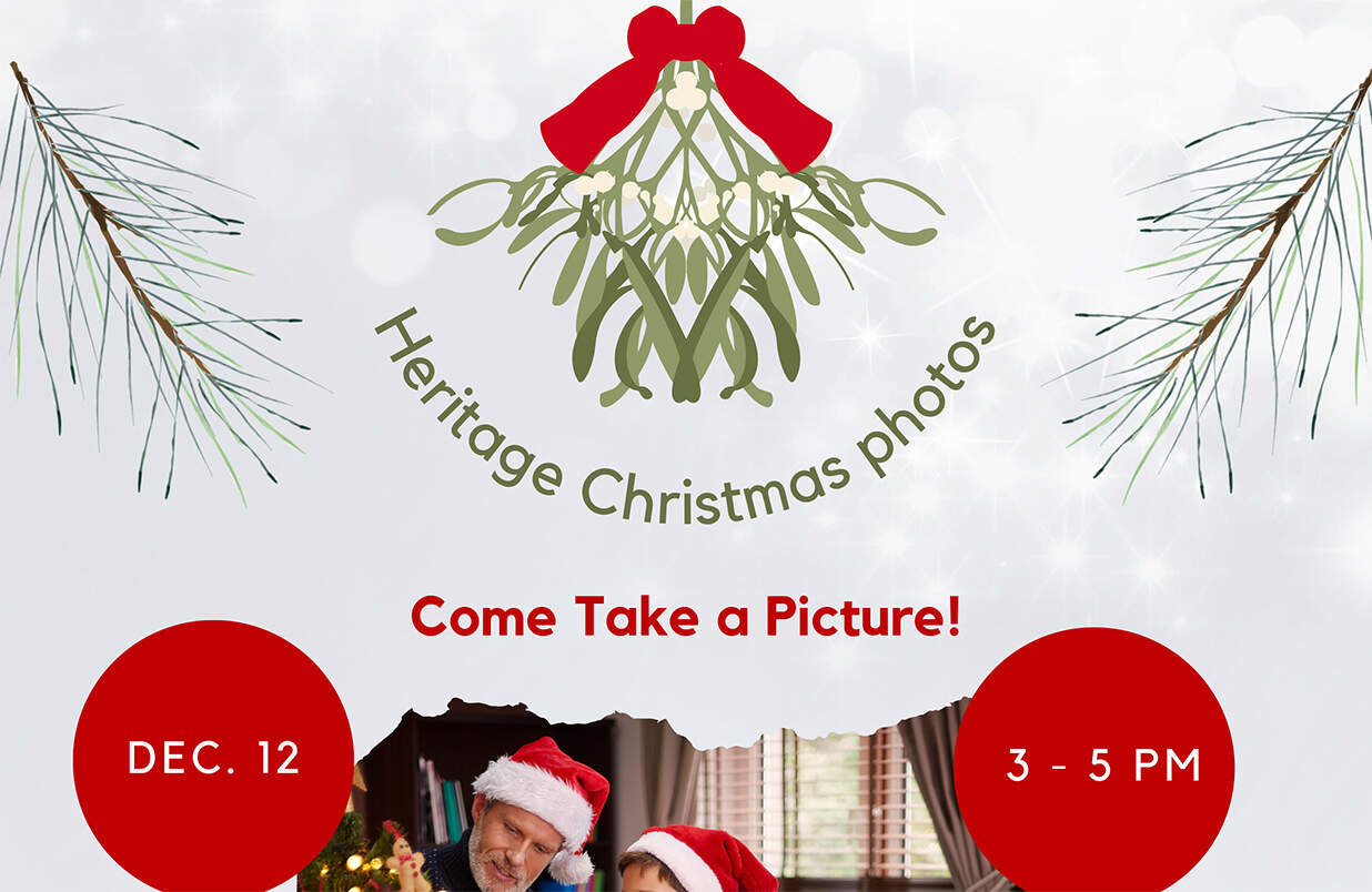 The Heritage Christmas Photo event flyer