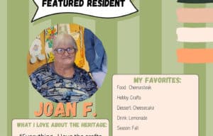 An image of Joan F along with some fun facts and biographical information